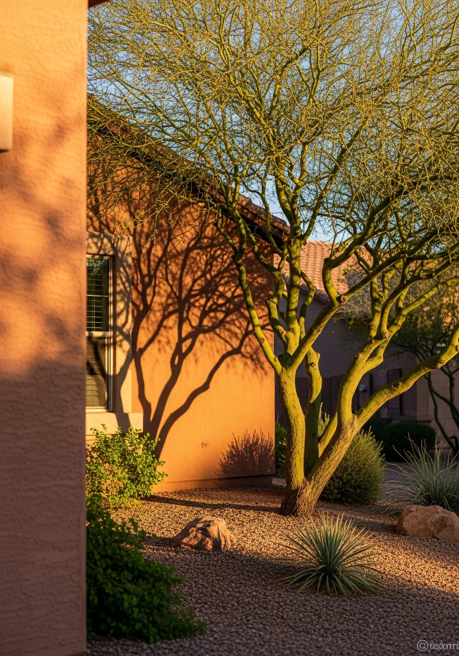 Phoenix property exterior showing quality construction details and desert-adapted design elements.